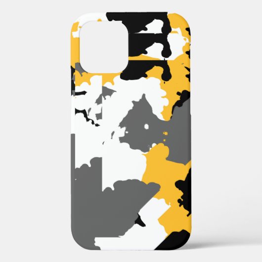 黄色と黒と灰色と白の抽象画 Case-Mate iPhoneケース (裏面)