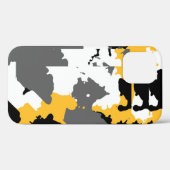 黄色と黒と灰色と白の抽象画 Case-Mate iPhoneケース (裏面 (横))