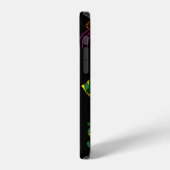 黄色と黒と茶色の魚のシームレスパターン。抽象的 iPhoneケース (左側面)