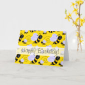 黄色と黒ののまわりに カード (黄色い花)