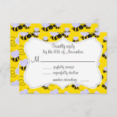 黄色と黒ののまわりに 出欠カード (正面/裏面)