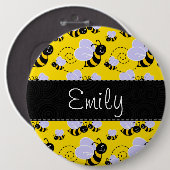 黄色と黒ののまわりに 缶バッジ (正面&裏面)