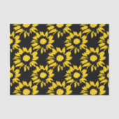 黄色と黒のひまわり模様 薄葉紙 (正面)
