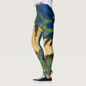 黄色と黒のアゲハチョウ蝶オン レギンス (左)