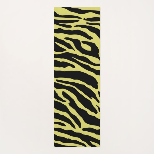黄色と黒のアニマルプリントストライプ ヨガマット (裏面)