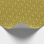 黄色と黒のアラベスク ラッピングペーパー (角)