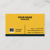 黄色と黒のエレガント名前をカスタムする 名刺 (裏面)