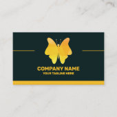 黄色と黒のエレガント名前をカスタムする 名刺 (正面)