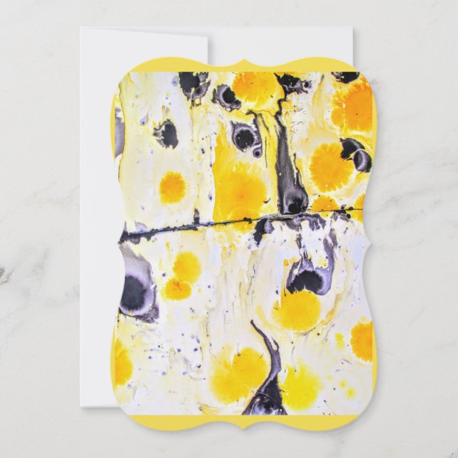 黄色と黒のギフト芸術的ラベル (正面)