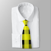 黄色と黒のギンガムタイ ネクタイ (タイ)