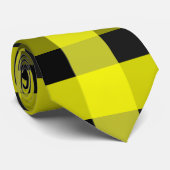 黄色と黒のギンガムタイ ネクタイ (ロール)