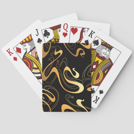 黄色と黒のクラシック抽象芸術 トランプ (裏面)