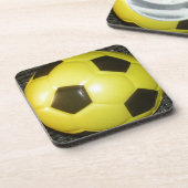 黄色と黒のサッカー。 コースター (左側)