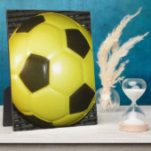 黄色と黒のサッカー。 フォトプラーク (側面)