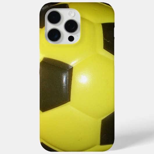 黄色と黒のサッカー。 Case-Mate iPhoneケース (裏面)