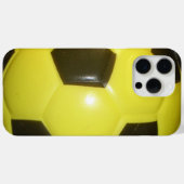 黄色と黒のサッカー。 Case-Mate iPhoneケース (裏面 (横))