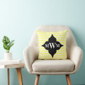 黄色と黒のシボロンモノグラム クッション (椅子)