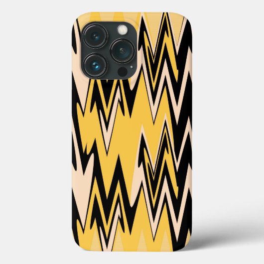 黄色と黒のジグザグシェブロンパターン Case-Mate iPhoneケース (裏面)