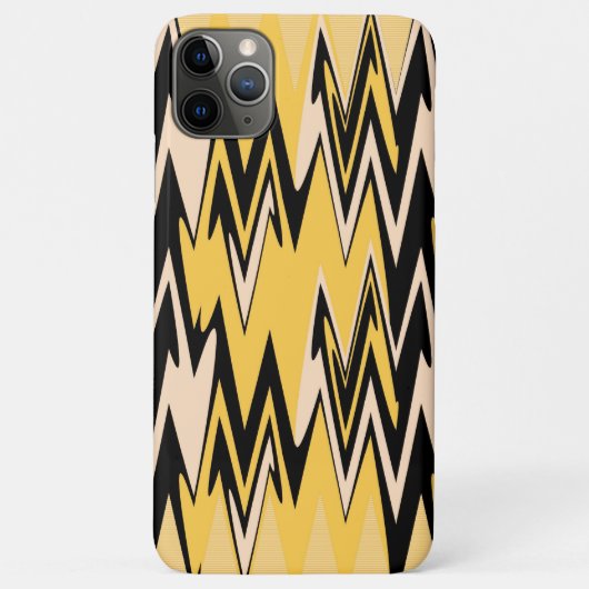 黄色と黒のジグザグ抽象芸術山形 Case-Mate iPhoneケース (裏面)