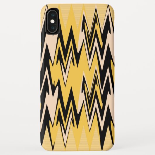 黄色と黒のジグザグ抽象芸術山形 Case-Mate iPhoneケース (裏面)