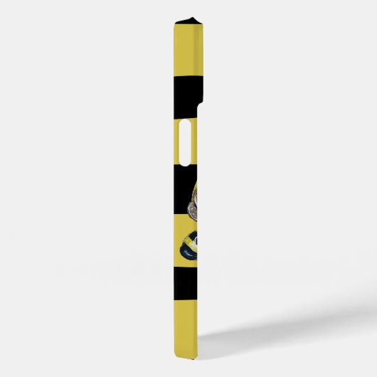 黄色と黒のストライプのオッターボックスiPhoneケース Case-Mate iPhoneケース (裏面 / 右)