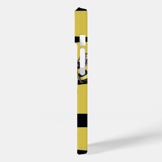 黄色と黒のストライプのオッターボックスiPhoneケース Case-Mate iPhoneケース (裏面 / 左)