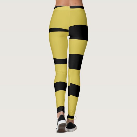 黄色と黒のストライプのレギンス レギンス (裏面)