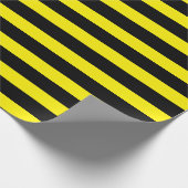 黄色と黒のストライプ紙 ラッピングペーパー (角)