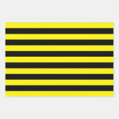 黄色と黒のストライプ ラッピングペーパーシート (正面3)