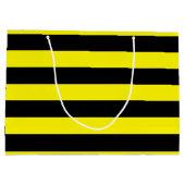 黄色と黒のストライプ ラージペーパーバッグ (裏面)