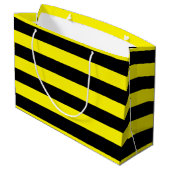 黄色と黒のストライプ ラージペーパーバッグ (裏面アングル)