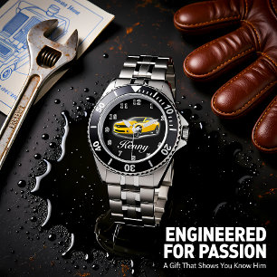 黄色と黒のスポーツカー 腕時計