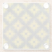 黄色と黒のダイヤモンドバーストパターン ガラスコースター (裏面)