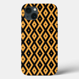 黄色と黒のダイヤモンドパターンケースメイトiPhone iPhone 13ケース