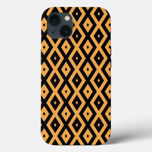 黄色と黒のダイヤモンドパターンケースメイトiPhone Case-Mate iPhoneケース (裏面)
