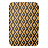 黄色と黒のダイヤモンドパターン バスマット (正面縦)