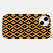 黄色と黒のダイヤモンドパターン Case-Mate iPhoneケース (裏面 (横))