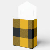 黄色と黒のチェック柄のスクエア バッファロープレイド フェイバーボックス (オープン)