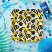 黄色と黒のチューリップ ペーパープレート (パーティー)