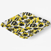 黄色と黒のチューリップ ペーパープレート (傾斜あり)