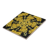 黄色と黒のツツツジのフラクタルアート タイル (側面)