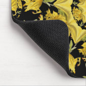 黄色と黒のツツツジのフラクタルアート マウスパッド (コーナー)