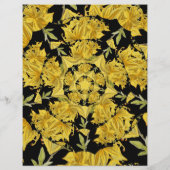 黄色と黒のツツツジのフラクタルスクラップブック紙 (裏面)