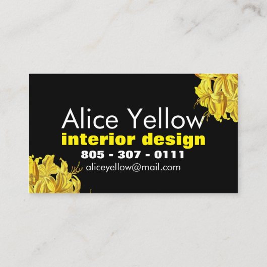 黄色と黒のツツツツツツジ 名刺 (裏面)