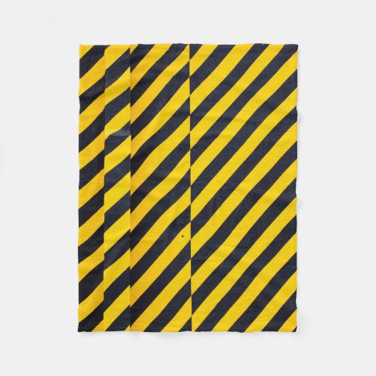 黄色と黒のテキスストライプのト フリースブランケット (正面)