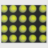 黄色と黒のテニスボールパターン ラッピングペーパー (フラット)