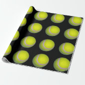 黄色と黒のテニスボールパターン ラッピングペーパー (アンロールド)