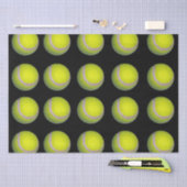 黄色と黒のテニスボールパターン 薄葉紙 (クラフト)