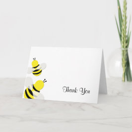 黄色と黒のハチの感謝 サンキューカード