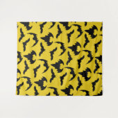 黄色と黒のバット ハロウィンパーティー タペストリー (正面(横))